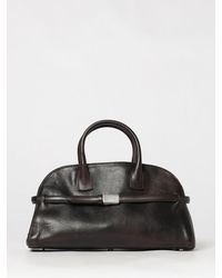 Orciani - Aura Calfskin Leather Handbag With Double Handle And Strap - Lyst