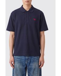 Maison Kitsuné - Maison Kitsun&Eacute Short-Sleeve Cotton Polo Shirt With Contrast Logo - Lyst