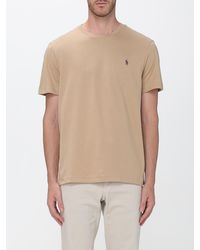 Polo Ralph Lauren - Slim Fit Cotton T-Shirt With Embroidered Logo And Crew Neck - Lyst