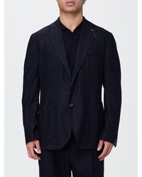 Santaniello - Single-Breasted Wool Blend Blazer With Patch Pockets - Lyst
