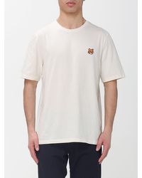 Maison Kitsuné - Maison Kitsun&Eacute Cotton T-Shirt With Logo - Lyst