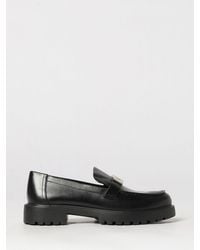 Tory Burch - Leelee Calfskin Penny Loafers With Double T Logo And Lug Sole - Lyst