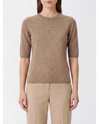 Fabiana Filippi - Short-Sleeved Slim Fit Wool Blend Crewneck Sweater - Lyst