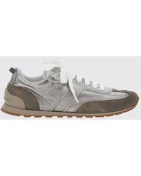 Brunello Cucinelli - Low Top Sneakers Leather And Suede - Lyst