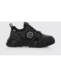 Philipp Plein - Leather And Mesh Sneakers - Lyst