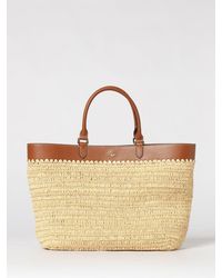 Ralph Lauren - Raffia And Leather Kyla Bag - Lyst