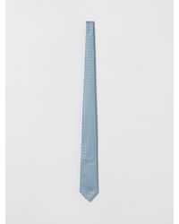 Emporio Armani - Silk Tie With Jacquard Monogram - Lyst