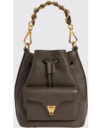 Coccinelle - Beat Generation Leather Mini Bucket Bag With Woven Handle - Lyst
