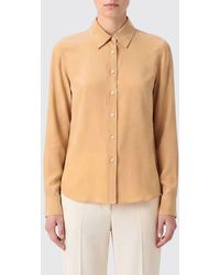 Jil Sander - Long-Sleeved Viscose Shirt With French Collar And Curved Hem - Lyst