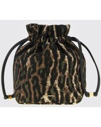 Ganni - Antique Bou Cloque Bucket Animal Print Recycled Fabric Pouch - Lyst
