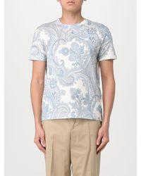 Etro - Cotton T-shirt With Paisley Print - Lyst
