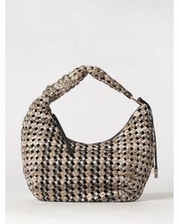 Borbonese - Hobo-Tasche Aus Recyceltem Nylon Mit Karomuster Und Geflochtenem Griff - Lyst
