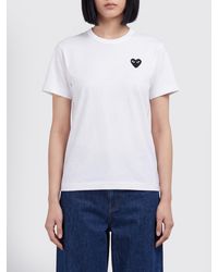 COMME DES GARÇONS PLAY - Comme Des Gar&Ccedil	Ons Play Contrast Logo Cotton Crew-Neck T-Shirt - Lyst