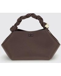 Ganni - Bou Grained Leather Handbag - Lyst