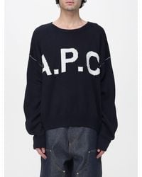 A.P.C. - Pullover En Mélange De Laine Avec Logo - Lyst