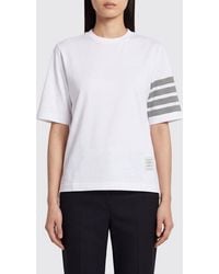 Thom Browne - 4-Bar Stripe Cotton T-Shirt - Lyst