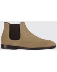 Doucal's - Suede Calfskin Chelsea Boots With Leather Sole - Lyst