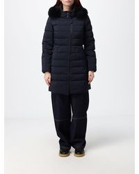 Peuterey - Knee-Length Quilted Nylon Down Jacket With Shearling Hood - Lyst