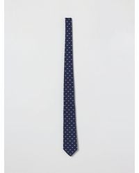 Emporio Armani - Silk Tie With Monogram - Lyst