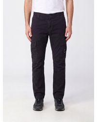 C.P. Company - Slim Fit Stretch Cotton Cargo Pants With Applied Logo - Lyst