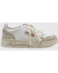 Autry - Medalist Low Super Vintage Bicolour Leather Trainers With Worn Effect - Lyst