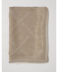 Emporio Armani - Viscose Blend Scarf With Jacquard Monogram - Lyst