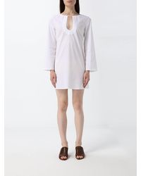 Liviana Conti - Long-Sleeved Crew Neck Sheath Mini Dress With A Slim Fit - Lyst