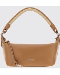 Loewe - Lambskin Nappa Shoulder Bag With Woven Handle - Lyst