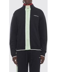 CASABLANCA - Striped Merino Wool Cardigan With Polo Neck And Zip - Lyst