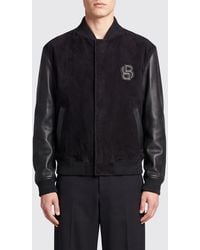 BOSS - Faux Leather Varsity Bomber Jacket With Tone-On-Tone Logo - Lyst