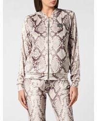 Philipp Plein - Zip-Up Hoodie With Animalier Python Print - Lyst