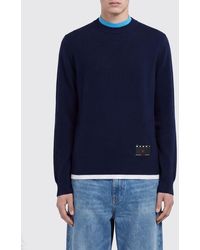 Marni - Slim Fit Cashmere Crewneck Jumper With Contrast Trims - Lyst