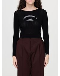Elisabetta Franchi - Viscose Knit Top With Logo - Lyst