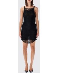 The Attico - Off-The-Shoulder Knit Sheath Mini Dress With Distressed Effect - Lyst
