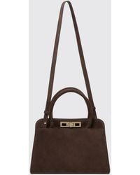 Fabiana Filippi - Medium Suede Bag With Double Handle And Shoulder Strap - Lyst