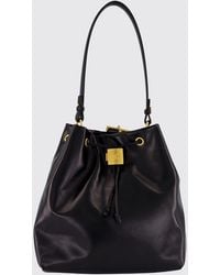 Balmain - Pulse Leather Bucket Bag With Shoulder Straps - Lyst
