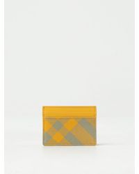 Burberry - Sandon Credit Card Holder In Check Fabric And Leather - Lyst