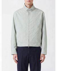 Dries Van Noten - Striped Cotton High-Neck Jacket With Zip Closure - Lyst