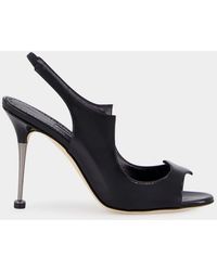 Manolo Blahnik - Minza High-Heeled Patent Leather Slingback Sandals - Lyst