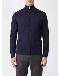 Paul Smith - Slim Fit Merino Wool Zip-Up Roll Neck Cardigan - Lyst