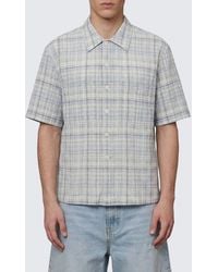 sunflower - Check Cotton And Linen Blend Casual Shirt - Lyst
