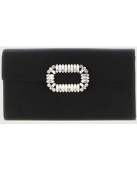 Roger Vivier - Pilgrim Satin Clutch With Jewel Buckle - Lyst