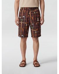 Drole de Monsieur - Graphic Print Viscose Shorts With Drawstring - Lyst