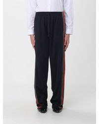 Gucci - Wide-Leg Silk-Blend Jogging Trousers With Web Detail - Lyst