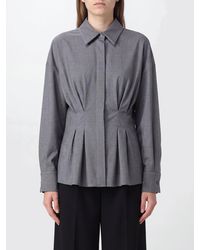 P.A.R.O.S.H. - Pleated Wool-Blend Shirt P.A.R.O.S.H. With French Collar - Lyst