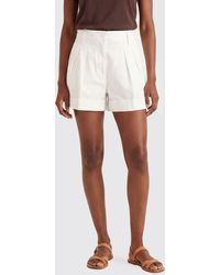 Aspesi - Mid-Rise Linen And Cotton-Blend Shorts With Cuffed Hems - Lyst