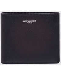 Saint Laurent - Grain De Poudre Leather Bifold Wallet With Eight Slots - Lyst