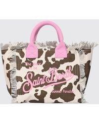 MC2 Saint Barth - Colette Cotton Canvas Bag With Logo - Lyst