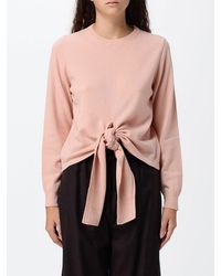 Tela - Crew-Neck Pure Wool Jumper With Long Sleeves And Ribbed Trims - Lyst