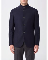 Giorgio Armani - Slim Fit Single-Breasted Virgin Wool Blazer With High Collar - Lyst